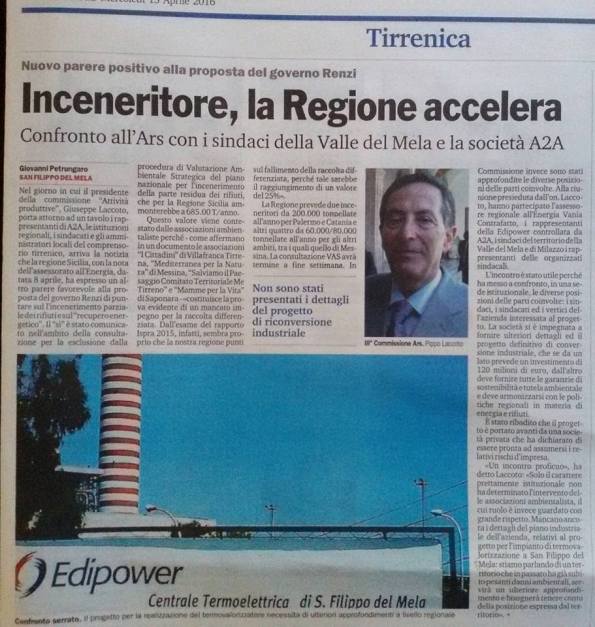 vertice alla regione